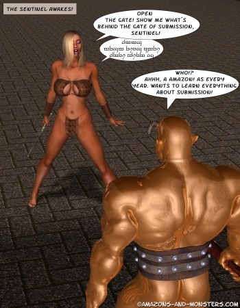 The Golden Sentinel - part1 [ Amazons-and-Monsters, Big tits, 3DCG, Monsters, Pregnant]
