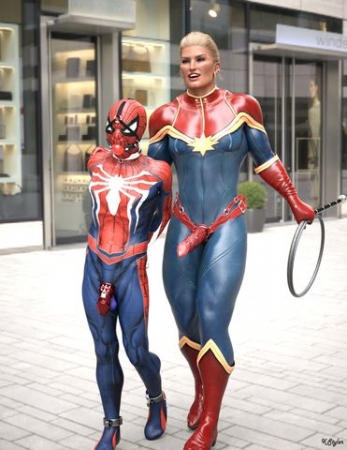 KStyler - Captain Marvel and Spiderman (BDSM Comics) [kstyler, kstyler, spiderman, femdom, captain marvel]