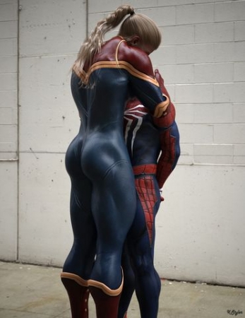 KStyler - Captain Marvel and Spiderman (BDSM Comics) [kstyler, kstyler, spiderman, femdom, captain marvel]