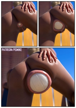 Psmike - On The Beach extreme comics [psmike, volleyball, outdoors, fingering, beach]