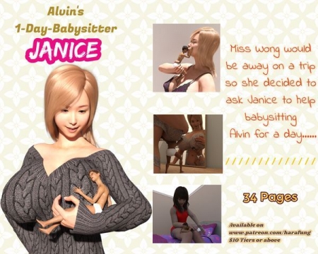 Harafung - Alvin's 1-Day-Babysitter Janice [Harafung, lactation, big breasts, giantess, harafung]