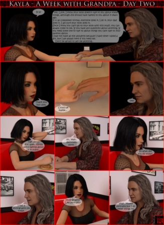 3DRComics - Kayla in A Week With Grandpa – Day 1-4 [3drcomics, seduced, old-young, incest, grandp...