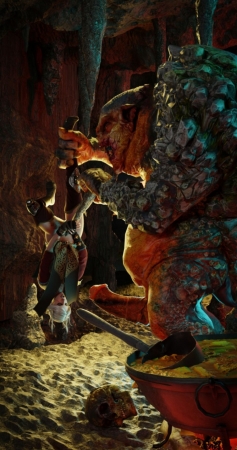 BlendGuardian - Ciri in the Troll's Cave