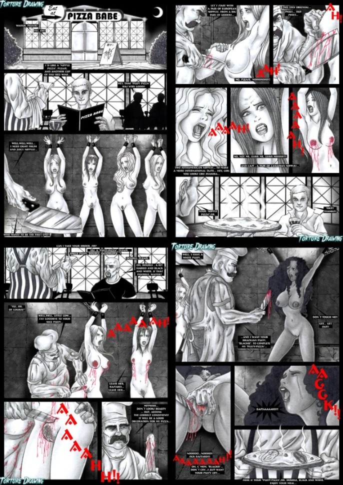 TortureDrawing - Pizza Babe by The A'5 [extreme sadism porn comics]