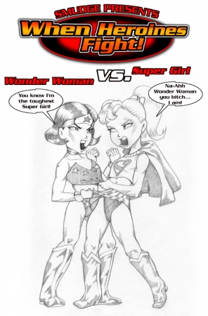 WOFS FetishCatfight WonderWomanVsSuperGirl