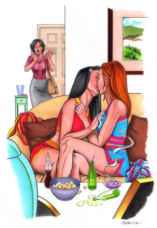 Rebecca's Pin Ups - Favorite Cartoon Damsels - Peek-a-Boo - Working Moms